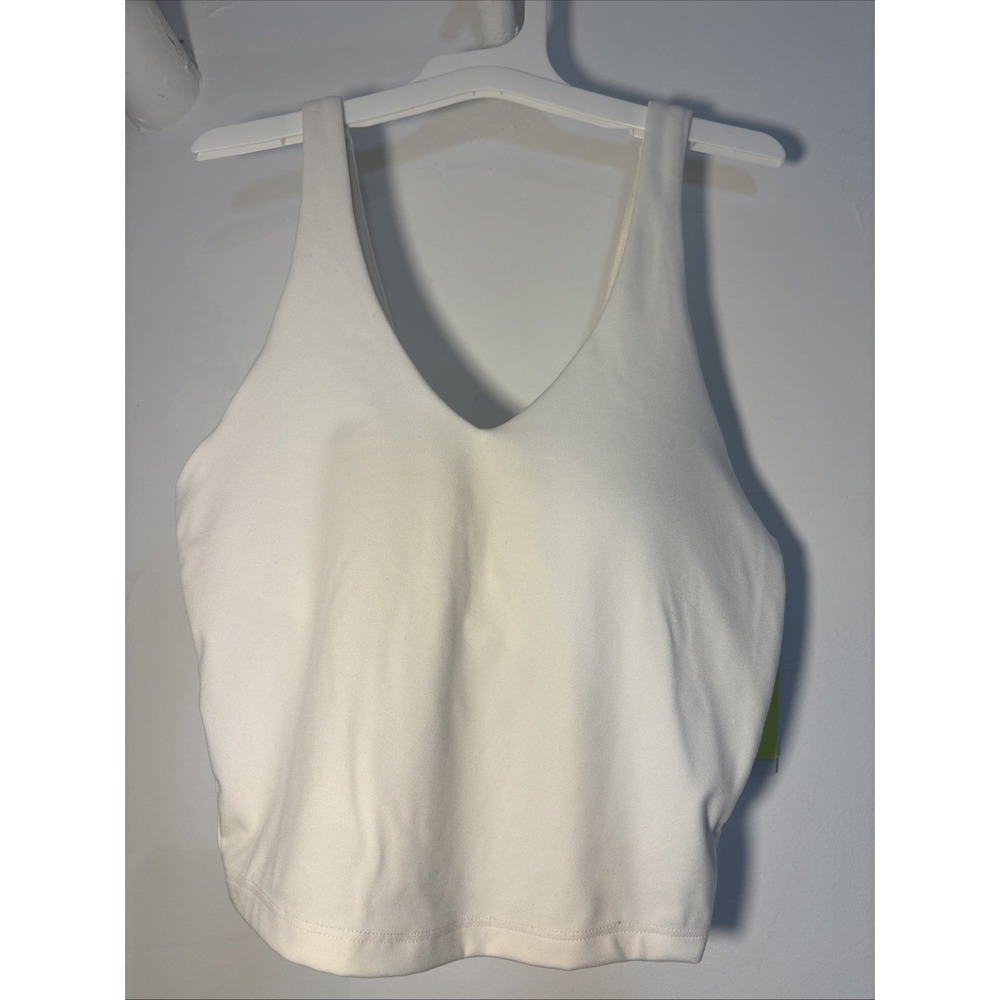 ☀️ Women's All In Motion V-Neck White Cropped Tank Top NEW